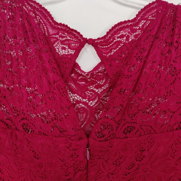 Torrid Women's Midi Dress Size 26 Red Lace Lined Party Prom Dinner Summer Date - Picture 6 of 13